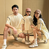 夏季亲子装套装一家三四口韩版潮牌篮球运动短袖短裤母女装两件套