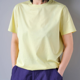 布兜设计师款灰烬绢丝长绒棉，圆领女款基础，短袖t恤套头衫