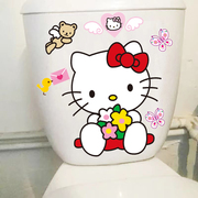 卡通可爱卫生间防水马桶盖贴纸，卫生间坐便器创意，个性猫咪装饰贴画