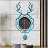 北极星欧式挂钟客厅家用创意大气时尚挂表钟书房鹿头美式壁钟