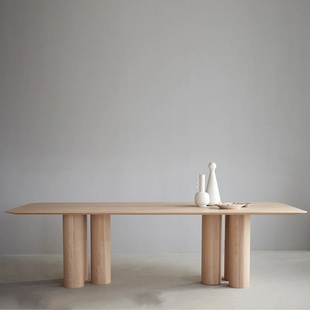 北欧创意餐桌椅组合简约现代原木长方形民宿，家用饭桌小户型咖啡厅