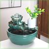 绿植陶瓷自动循环流水，生财小鱼缸，客厅桌面装饰品玄关招财摆件