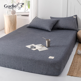 全棉水洗棉床笠单件纯色，席梦思床垫保护套1.5m1.8米，纯棉床单床罩