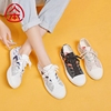 人本帆布鞋女学生韩版涂鸦低帮格子小众原创潮流板鞋夏季薄款单鞋
