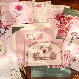 纸先生玫瑰庄园信签集手写浪漫告白情书送男女友，信纸信封礼盒套装