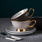 骨瓷咖啡杯子高档精致杯碟，套装女士欧式杯碟，英式下午茶具陶瓷杯子