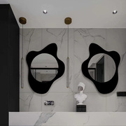北欧ins风不规则轻奢梳妆镜，现代壁挂卫生间浴室镜简约创意玄关镜
