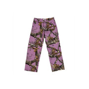 KIKO 王嘉尔同款长裤 涂鸦迷彩粉色落叶枫叶树枝休闲滑板牛仔裤潮