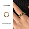 欧美复古潮小众设计轻奢高级感大气个性时尚黑玛瑙戒指环镶钻戒指