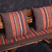 棉麻布艺抱枕靠枕波西米亚民族，风酒吧靠枕，靠垫咖啡拼色沙发靠腰枕