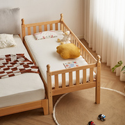 实木儿童床婴儿床带护栏小床男孩女孩床边床加宽拼接床大床