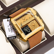 瑞士品牌士电子手表双显示电子石英表