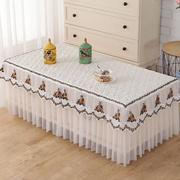 茶几桌布罩家用客厅餐桌布艺简约现代防滑蕾丝全包长方形装饰桌套