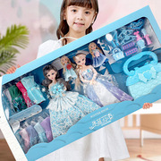 巴比洋娃娃小女孩生日丽萨艾莎爱莎公主超大号礼盒换装套装玩具