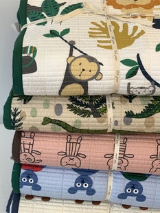 韩国大鹅儿童卡通床盖1.5米全棉夹棉绗缝榻榻米垫子秋冬纯棉床单