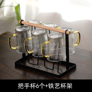 2023日式玻璃耐热水杯s带把手，家用杯子夏季茶杯咖啡杯高颜值喝水9