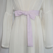 浅紫色温柔风夏季腰带，青年长裙高腰纯色，棉麻腰带多种宽度和长度