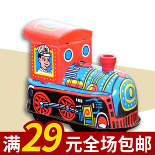 80后经典怀旧玩具 上链火车头 铁皮 发条小火车 童年传统创意