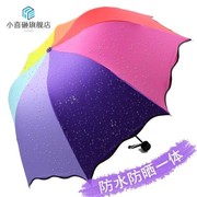 伞黑胶太阳伞女晒遮阳伞，折叠拱形公主伞蘑菇伞