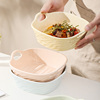 碗空气炸锅烤箱专用陶瓷，双耳碗家用水果沙拉，碗釉下彩奶油风四方碗