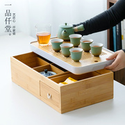功夫茶具套装家用茶托盘简约现代储水式茶盘茶海泡茶壶茶盒收纳