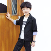 男童小西服单件白色韩版男孩子帅气休闲春款儿童英伦黑色西装外套