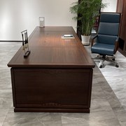 新中式老板桌实木办公桌椅组合办公室家具简约现代总裁大班台定制