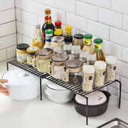 可伸缩铁艺厨房置物架橱柜碗碟收纳架浴室生活用品整理架