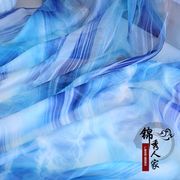 30d印花雪纺布料中国水墨，风布料丝绸春夏，衣裙丝巾汉服服装面料