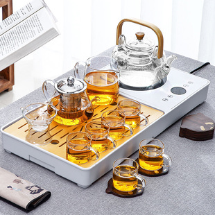 茶具套装2024小茶台烧水壶，一体全自动茶盘煮茶器，泡茶具一整套