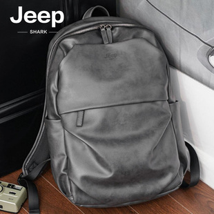 jeep吉普男士双肩包时尚休闲背包复古皮包休闲电脑包书包旅游包潮