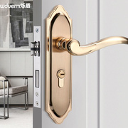 固特青古铜门锁欧式室内卧室，房门锁美式木门，室内执手锁三件套拉丝