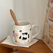 创意奶牛陶瓷马克杯学生情侣水杯早餐咖啡家用杯子