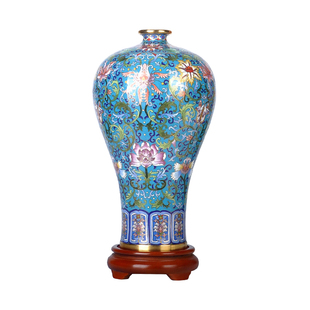景泰蓝花瓶15寸梅瓶铜胎掐丝珐琅，家居装饰摆设收藏工艺品花瓶摆件