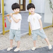 中国风儿童唐装男童夏装，薄款复古民族风，宝宝中式改良古装男孩汉服