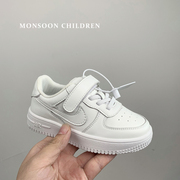 真皮小白鞋儿童空军一号板鞋，2023年春季男女童，小童宝宝幼儿园