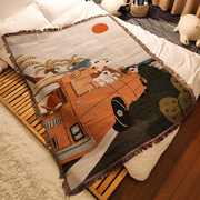 小毯子沙发盖毯户外露营休闲毯北欧风针织线毯ins风毛毯办公午睡