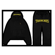 美式复古街头运动套装时尚字母TRENCHES加绒卫衣卫裤sportswear