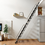 阁楼伸缩楼梯家用折叠加厚人字梯室外铝合金爬梯移动室内扶手梯子