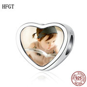 hfgt原创s925纯银心形来图定制珠子情人节镀白金手链串珠手串