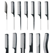 造型尖尾梳发型梳化妆师专用打毛钢针拉丁美发五齿包发梳子防静电