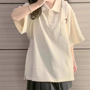 休闲运动服套装女童jk裙子2024短袖polo衫短裙韩版少女两件套