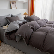 纯棉纯色床单被套四件套1.8米床笠全棉1.5网红宿舍三件套床上用品