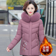 中年女冬装加棉加厚棉衣外套，妈妈羽绒棉服中老年冬季棉袄jg-2269