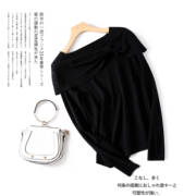 UMOOIE    优雅在线   品质小礼服款    高密黑色羊毛套衫 针织衫