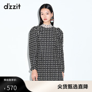 dzzit地素奥莱春提花，钉珠连衣裙女3e1o6086a