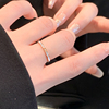 白贝母素圈戒指女小众设计锆石对戒钛钢戒指女时尚个性尾戒食指环