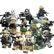 中国积木军事人仔5特种兵6警察人偶7拼装益智8岁男孩特警玩具礼物