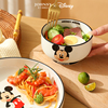 迪士尼卡通餐具陶瓷米奇碗单个米饭碗菜盘子家用可爱碗盘碟套装
