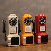 美式复古老式电话机模型摆件拍照道具，服装店酒吧墙壁墙面装饰挂件